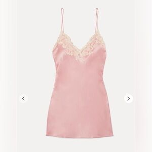 La Perla Maison pink silk slip dress with frastaglio (XXS, NWT)